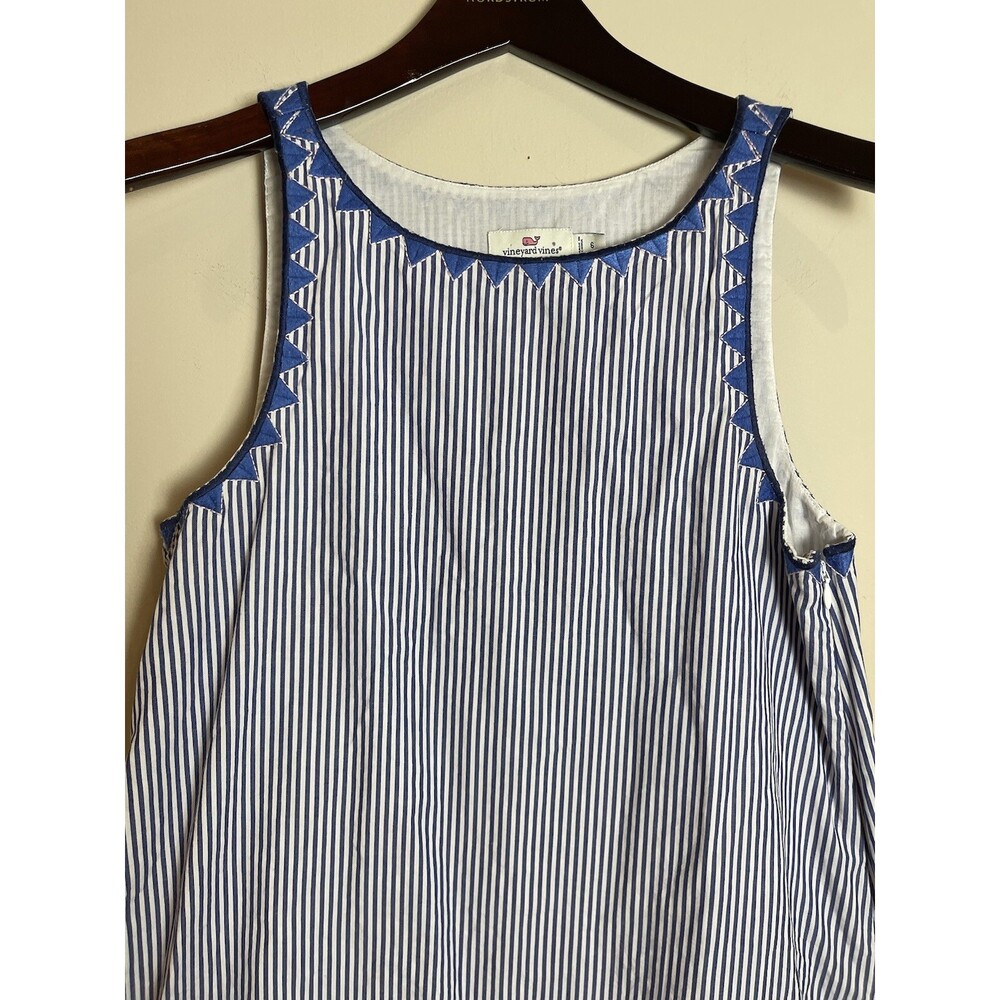 Vineyard Vines Women’s Striped Embroidered Dress 6 Summer Nautical - Picture 2 of 8